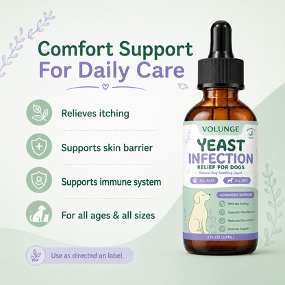 Dog Skin & Coat Support Liquid Supplement, Daily Itch Comfort Care Formula, Soothing Herbal Blend for Dogs of All Ages, 60ml