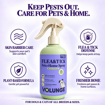 300ml Pet Flea & Tick Care Spray for Dogs & Cats, Rosemary-Scented Grooming Mist with Botanical Extracts, Daily Coat Refresh & Seasonal Pest Care