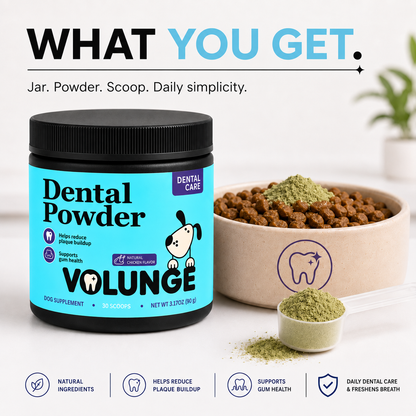 VOLUNGE Dog Dental Powder | Daily Breath & Plaque Care