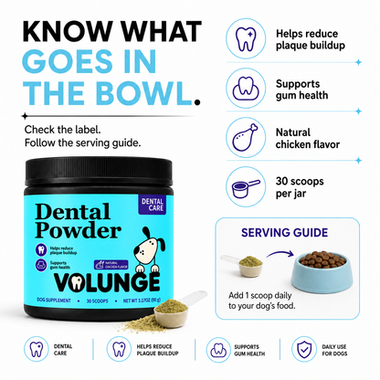 VOLUNGE Dog Dental Powder | Daily Breath & Plaque Care